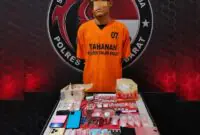 Terduga Pelaku SA dan Barang Bukti Narkotika (hms)