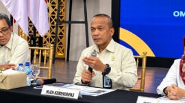Inspektur Jenderal Kementerian Imigrasi dan Pemasyarakatan (Kementerian Imipas), Rudi Setiawan, memberikan keterangan dalam konferensi pers bersama Ombudsman RI di Jakarta. (FOTO : Dok. Kompas.com)