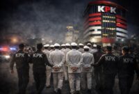 TIDAK ADA MALAIKAT DI KURSI SETORAN. Skandal jual beli jabatan yang menjaring bupati membuktikan bahwa gelar akademis maupun latar belakang religius bukan lagi jaminan integritas. Dalam ekosistem pemerintahan yang transaksional, jabatan strategis diperjualbelikan bak komoditas pasar. Jika pintu masuk kekuasaan saja sudah digadaikan dengan gratifikasi, maka keadilan bagi rakyat hanyalah angan-angan. Jalur tol menuju penjara kini semakin padat oleh mereka yang gagal menjaga amanah.
(Foto: Ilustrasi/Lintastungkal.COM)