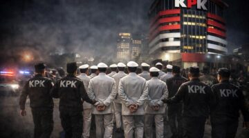 TIDAK ADA MALAIKAT DI KURSI SETORAN. Skandal jual beli jabatan yang menjaring bupati membuktikan bahwa gelar akademis maupun latar belakang religius bukan lagi jaminan integritas. Dalam ekosistem pemerintahan yang transaksional, jabatan strategis diperjualbelikan bak komoditas pasar. Jika pintu masuk kekuasaan saja sudah digadaikan dengan gratifikasi, maka keadilan bagi rakyat hanyalah angan-angan. Jalur tol menuju penjara kini semakin padat oleh mereka yang gagal menjaga amanah.
(Foto: Ilustrasi/Lintastungkal.COM)