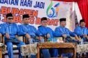 Anggota DPRD Tanjung Jabung Barat, Jamal Darmawan Sie, SE, MM (tengah), duduk bersama jajaran Forkopimda saat menghadiri Upacara Peringatan Hari Jadi ke-61 Kabupaten Tanjung Jabung Barat di Alun-Alun Kota Kuala Tungkal, Senin (10/8/2026). (FOTO : Dok. Humas)