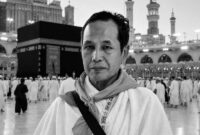 Almarhum Nasrullah (54), jamaah haji asal Kecamatan Senyerang, Kabupaten Tanjab Barat yang tergabung dalam Kloter BTH 24 yang dilaporkan wafat pada Rabu (27/5/2026). (FOTO: Dok. Kementerian Haji dan Umrah Tanjab Barat)