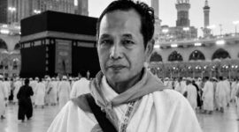 Almarhum Nasrullah (54), jamaah haji asal Kecamatan Senyerang, Kabupaten Tanjab Barat yang tergabung dalam Kloter BTH 24 yang dilaporkan wafat pada Rabu (27/5/2026). (FOTO: Dok. Kementerian Haji dan Umrah Tanjab Barat)