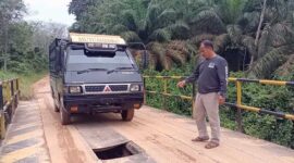 Kondidi Jembatan di RT 06 Dusun Selayang, Desa Pematang Jering Kecamatan Jambi Luar Kota, Kabupaten Muaro Jambi. FOTO : Ary/LT