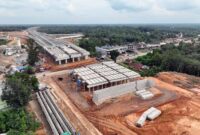 Pengerjaan Jembatan Jalan Tol Dimulai, Sistem Buka Tutup Jalan Diberlakukan Selama Tiga Hari Kedepan. FOTO : Dhea