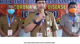 FOTO : Kapolres Tanjab Barat AKBP Guntur Saputro, SIK, MH Saat Memberikan Keterangan Pers di Mapolres Tanjab Barat, Senin (11/05/20)
