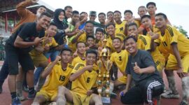 Ponpes Nurul Jalal Tebo Saat Memenangkan Final Liga Santri Piala Kasad Zona Jambi setelah Mengalahkan Ponpes Kh Abdul Satar Saleh Merangin di Stadion KONI Tri Lomba Juang Jambi, Senin (15/8/22). FOTO : Penre042