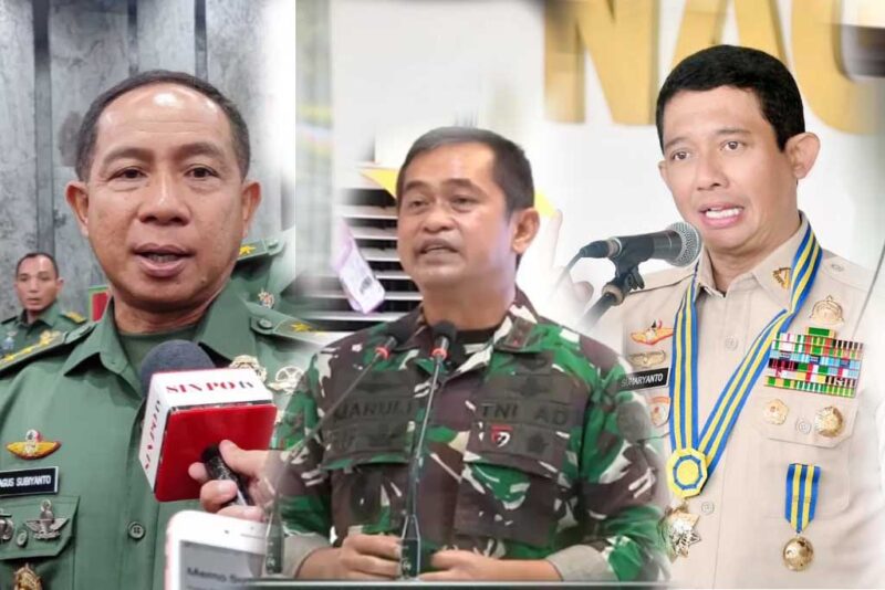 Dari Kiri : Letjen Agus Subiyanto,  Letjen Maruli Simanjuntak dan Letjen Suharyanto. FOTO : LT