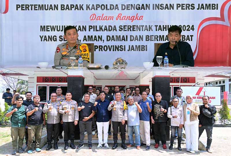 Kapolda Jambi Ajak Insan Pers Wujudkan Pilkada Serentak 2024 yang Sejuk, Aman, Damai dan Bermartabat. FOTO : Dhea