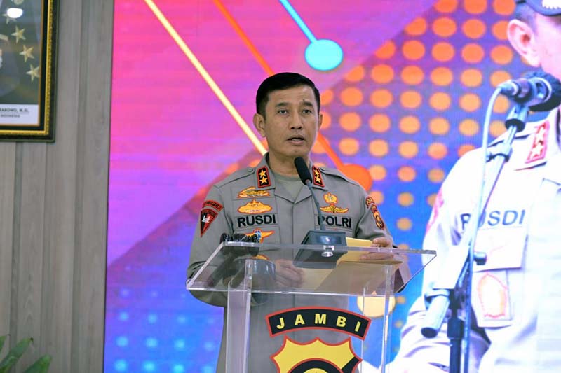 Kapolda Jambi Kapolda Jambi Irjen Pol. Rusdi Hartono Saat Sambutan Membuka Musrembang Tahun Anggaran 2024, Rabu, (07/08/2024). FOTO : HMS