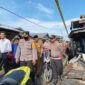 Kapolres AKBP Muharman Arta, S.IK bersama Bupati H. Anwar Sadat dan Forkompinda turun mengecek lokasi kebakaran, Selasa (21/6/26). FOTO : Humas Res TJB