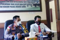 FOTO : Kapolres Muaro Jambi AKBP Ardiyanto Sambut Ketua PWM Herlambang Saat di Mapolres Muaro Jambi, Senin (01/02/21).