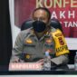 Kapolres Tanjab Barat AKBP Muharman Arta, SIK saat Press Release akhir tahun 2021, Jumat (31/12/21). FOTO : Lintas.