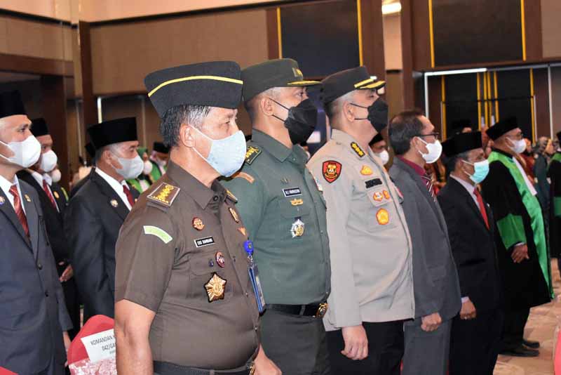 Kasrem 042/Gapu Kolonel Inf Ali Aminudin, S.E., M.M Hadiri Acara Wisuda Purna Bhakti Ketua Pengadilan Tinggi Jambi