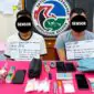 FOTO: Dua pria yang diamankan dalam pengungkapan dugaan kasus narkotika bersama sejumlah barang bukti yang disita petugas Satresnarkoba Polres Tebo. Barang bukti diduga berkaitan dengan perkara, Jumat (9/10/2026). (FOTO: ISTIMEWA)