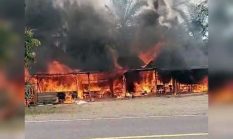 Dua Rumah Bedeng di Desa Dusun Mudo Ludes Terbakar