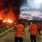 Kebakaran kapal nelayan di Dermaga Wijayapura, Kabupaten Cilacap, Jawa Tengah, dilaporkan terbakar, Selasa (3/5/2022) sore.(KOMPAS.COM/DOK BASARNAS CILACAP)