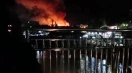 Tangkapan Layar Saat Kebakaran di wilayah RT 03, Kasang, Jambi Timur, Kota Jambi. 