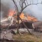 Perampakan Rumah Warga RT 06 Desa Sungai Gebar Barat Habis Terbakar saat Ditinggal Lebaran. FOTO : Tangkapan Layar