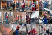 Dok. Kolase Damkan Kota Jambi Saat Terjadinya Kebakarand an Pemadaman di SLB Kota Jambi, Sabtu (4/3/23).