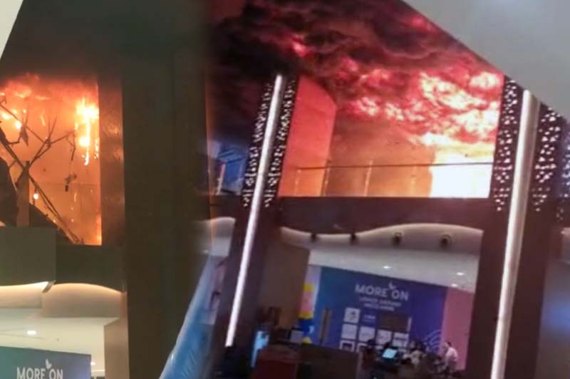 Saat Terjadinya Kebakaran di Trans Studio Makassar Tebakar Mall, Senin (24/4/23). FOTO : Tangkapan Layar