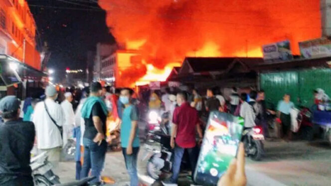 FOTO : Wisma Abu, Jalan Abdul Manaf, Kecamatan Tembilahan, Indragiri Hilir meninggal terjebak kebakaran, Senin (14/12/20)