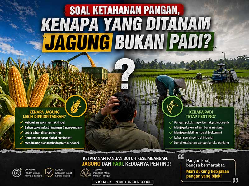 Editorial: Soal Ketahanan Pangan, Kenapa yang Ditanam Jagung Bukan Padi? (FOTO : Dok. Istimewa/LT)