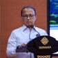Kepala Badan Perencanaan dan Pengembangan Ketenagakerjaan (Barenbang Ketenagakerjaan) Kemnaker, Anwar Sanusi, memberikan keterangan pers mengenai peluncuran Outlook Ketenagakerjaan 2026 di Jakarta. (FOTO : Dok. Biro Humas Kemnaker)