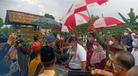 Bupati Muaro Jambi Sambut Kunjungan Menko Kemaritiman dan Investasi Luhut B Pandjaitan di Candi Muaro Jambi, Jambi (19/1/22). FOTO : Noval
