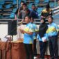 Kapolda Jambi rjen Pol Rusdi Hartono Sambutaan Membuka Porprov Ke-23 Cabor Bola Voly dan Kapolda CUP Hari Bhayangkara Ke-77 di GOR Kota Baru, Selasa, (20/6/23). FOTO : Humas