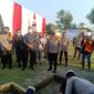 Kapolda Jambi Irjen Pol A Rachmad Wibowo, SIKLetakan Batu Pertama Pembangunan Mapolresta Jambi dan Rusun Polda Jambi di Jalan M. Taher, Kecamatan Pasar Jambi, Kota Jambi, Sabtu (2/4/22). FOTO : Noval