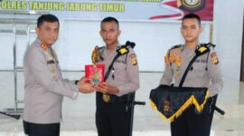 Kapolres Tanjab Timur AKBP Heri Supriawan, SIK Saat Pelepsan Siswa Latja SPN Jambi 2023