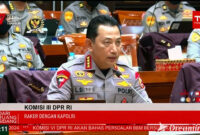 Listyo Sigit Prabowo Saat Rapat Kerja bersama Komisi III DPR RI, Senin (26/1/2026). FOTO : Tsngkkapan Layar