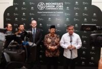 Menteri Ketenagakerjaan, Yassierli, saat memberikan keterangan pers dalam acara Indonesia’s Green Jobs Conference 2026 yang diselenggarakan oleh Kementerian PPN/Bappenas di Jakarta, Rabu (2/9/2026). (Foto: Biro Humas Kemnaker)