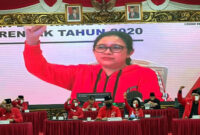 Ketua DPP PDIP Bidang Politik Puan Maharani saat mengumumkan 75 pasangan calon peserta Pilkada 2020 yang diusung partainya. (Ist/PDIP)