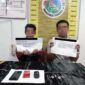 Dua Kurir Sabu AD & DV di Merangin Tak Berkutik Saat Ditangkap Polisi di Kedai Tuak. FOTO : Hms