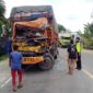 Salah Satu Truk yang Terlibat Kecelakaan Menabrak dari Belakang. FOTO : Unit Laka PMJ
