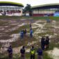 Kondisi Lapangan Sepakbola Bhakti Karya Kuala Tungkal pada Bupati CUp 2022. FOTO : Ist/Lt
