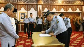 Kalapas Kuala Tungkal Tandatangani PKS dengan OPD Pemkab Tanjab Jabung Barat. FOTO : Hms