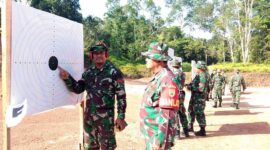 Prajurit Korem 042/Gapu Mengikuti kegiatan Latihan Menembak Senjata Ringan (Latbakjatri) TW II TA. 2023 di Lapangan Tembak  Pal 17, Rabu (14/6/23). FOTO : PENREM