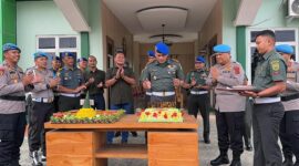 Sinergitas TNI-Polri di Jambi Kian Erat, Propam Polda Jambi Ucapkan Selamat Ulang Tahun ke-79 untuk Denpom II/2. FOTO : Viryzha