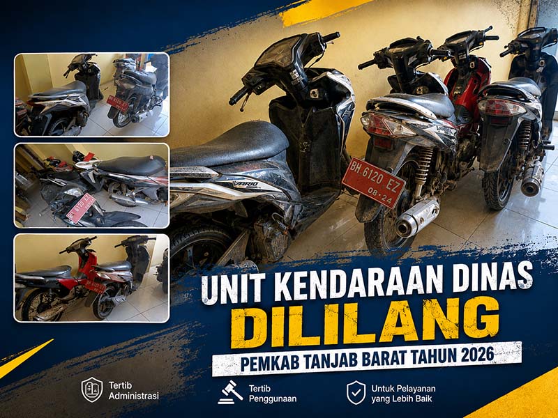 Pemerintah Kabupaten Tanjung Jabung Barat akan melaksanakan lelang terbuka (Open Bidding) terhadap 34 unit kendaraan dinas roda dua milik daerah. (FOTO: Dok. Istimewa LT)