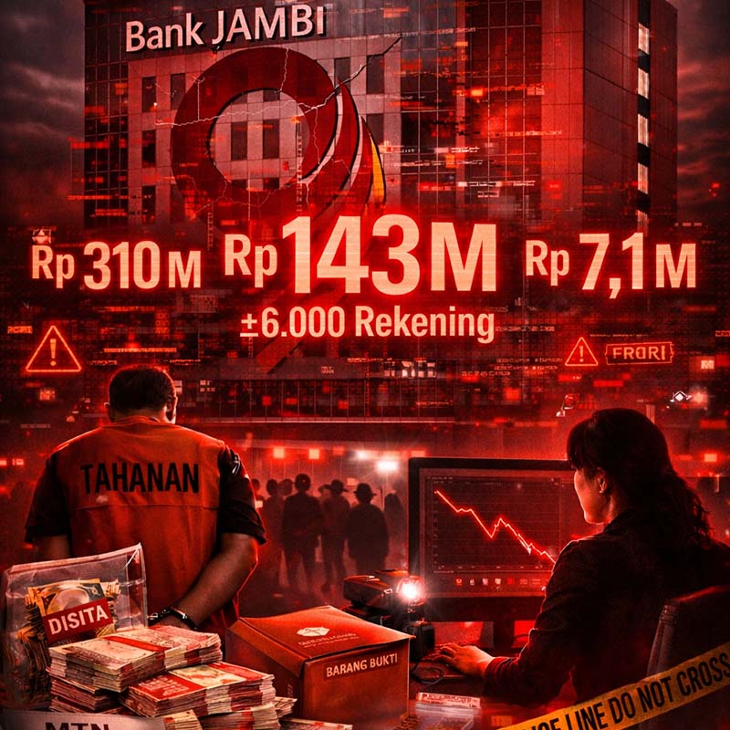 Kilas Balik Skandal Bank Jambi: Dari Korupsi Investasi hingga Krisis Saldo
Satu dekade, tiga hantaman besar, dan ribuan nasabah yang menjadi korban. [FOTO : Ilustrasi LT]