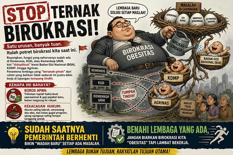 STOP TERNAK BIROKRASI!
Satu urusan, banyak tuan. Itulah potret birokrasi kita saat ini. (FOTO : Dok. Istimewa/Lintastungkal)