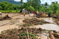 Kondisi wilayah terdampak banjir dan tanah longsor di Kabupaten Gayo Lues, Provinsi Aceh. Hujan berintensitas tinggi memicu luapan lumpur dan tumpukan material kayu yang merusak permukiman warga serta memutus sejumlah akses transportasi utama. (Foto: Sumber BPBD Kabupaten Gayo Lues)