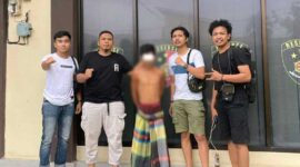 Pelaku Pencurian Puluhan Mayam Emas Berinisial Y Ketika Diamankan di Mapolres Merangin. FOTO : HMS