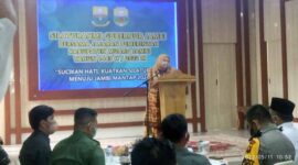 Bupati Muaro Jambi Hj. Masnah Busro  Saat Sambtuan. FOTO : Noval