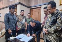 Kasus Pembakaran Pompong di Desa Gedong Karya Berakhir Damain Lewat Mediasi. FOTo : Alam/LT