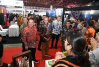 Wakil Menteri Hukum dan Hak Asasi Manusia (Wamenkumham), Edward Omar Sharif Hiariej menutup secara resmi kegiatan Temu Bisnis Tahap VI di Jakarta International (JI) Expo, Jakarta, Sabtu (05/8/23). [FOTO : Biro Humas]