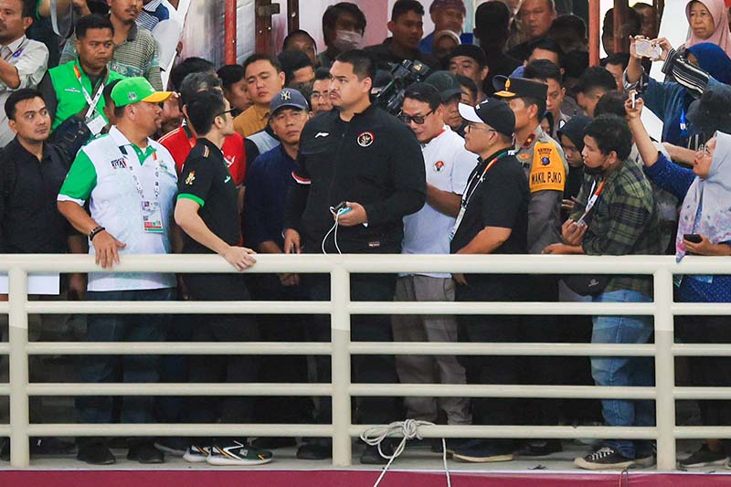 Menteri Pemuda dan Olahraga (Menpora) Ario Bimo Nandito Ariotedjo melakukan kunjungan ke venue voli ruangan PON XXI Wilayah Sumatera Utara di Sport Centre, Kabupaten Deli Serdang. FOTO : RZ/LT